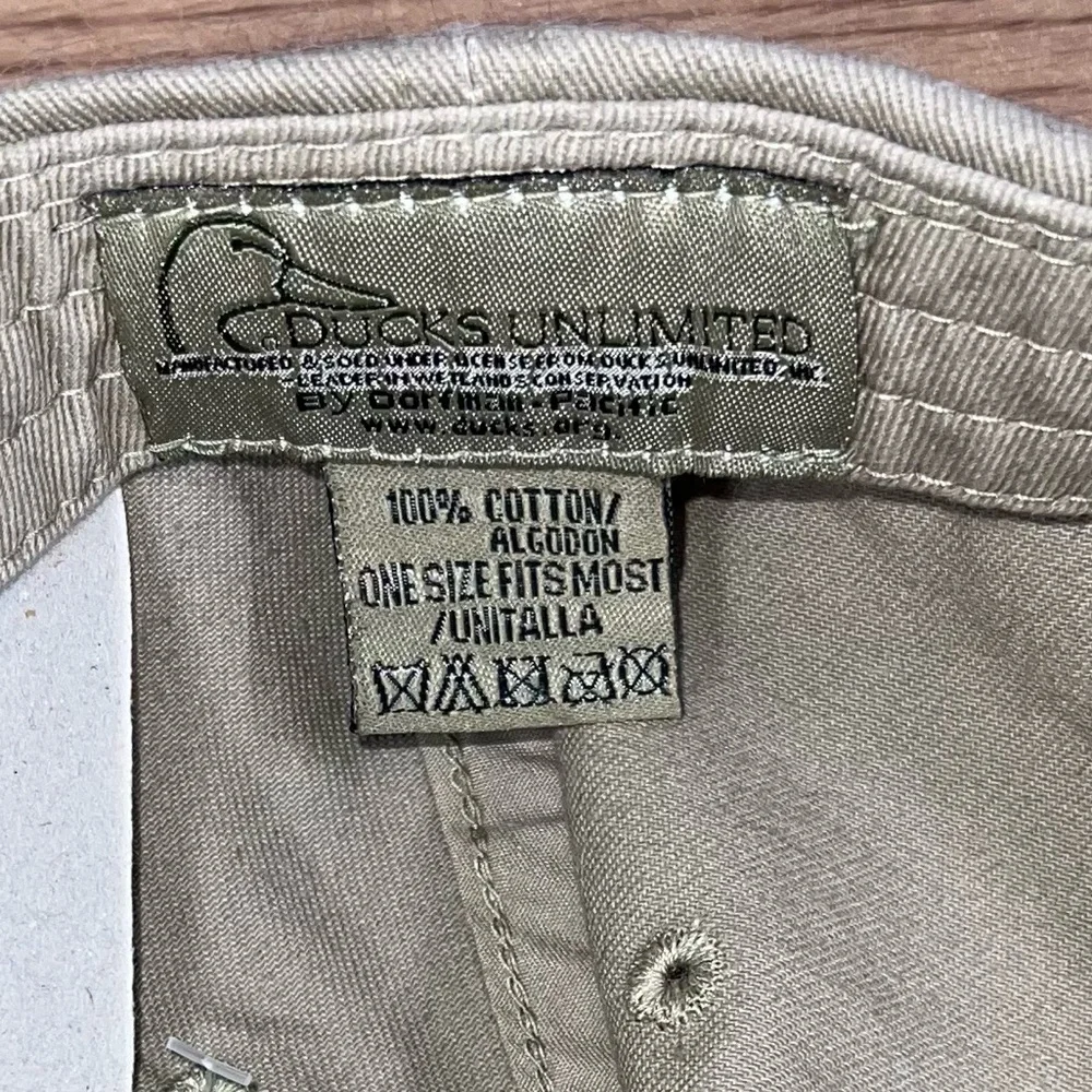 NWT Ducks Unlimited Tan & Camo Velcro  Hat | Outdoor Hunting Cap